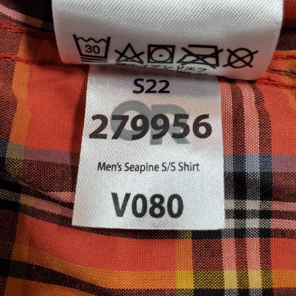 Outdoor Research Shirt Seapine Mens 3XL Orange Plaid Button Down Hiking Gorpcore - Picture 3 of 14